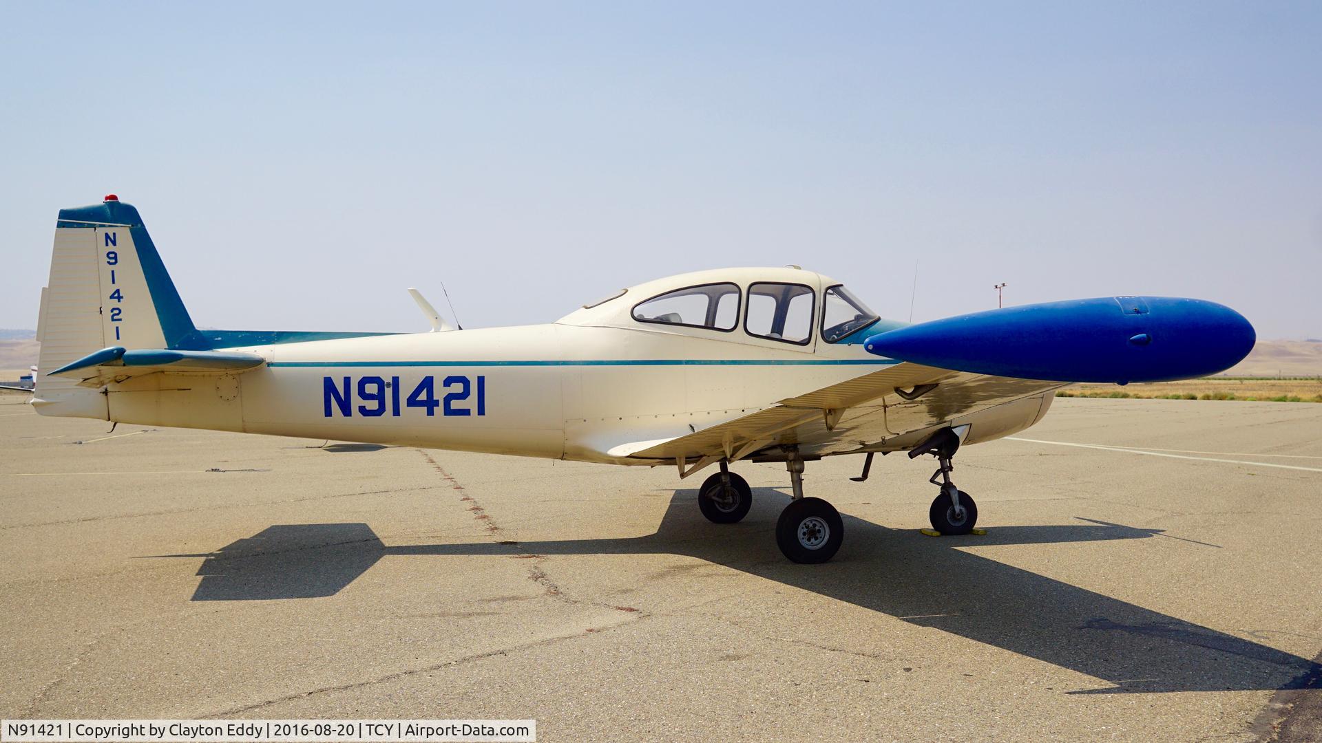 N91421, 1946 North American Navion C/N NAV-4-83, N91421 at Tracy Airport in California. 2016.