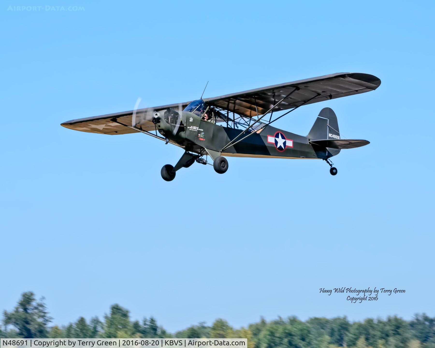 N48691, 1943 Piper J3C-65 Cub C/N 10376, Heritage Flight Museum