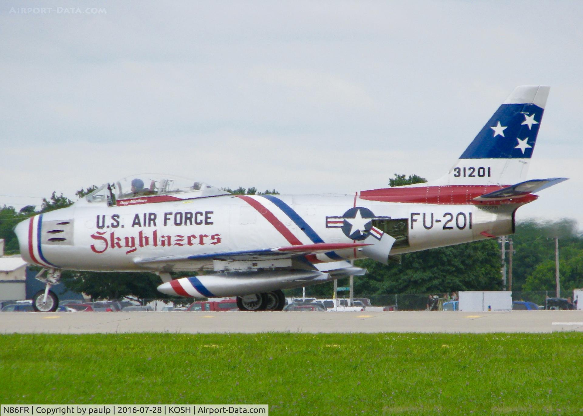 N86FR, 1952 North American F-86F Sabre C/N 191-655, AirVenture 2016.