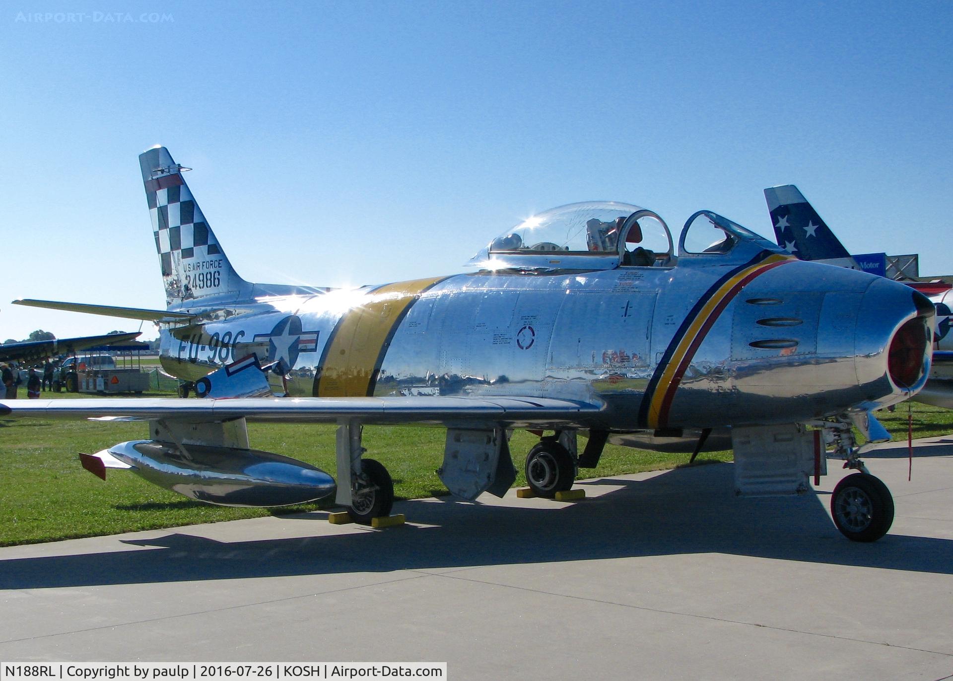 N188RL, 1952 North American F-86F Sabre C/N 191-682, AirVenture 2016.
