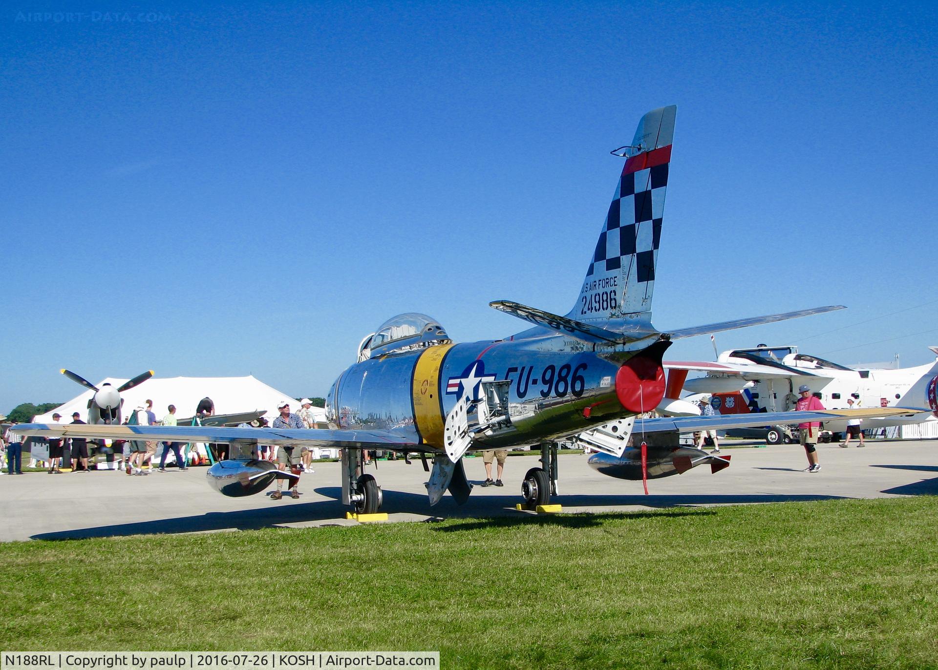 N188RL, 1952 North American F-86F Sabre C/N 191-682, AirVenture 2016.