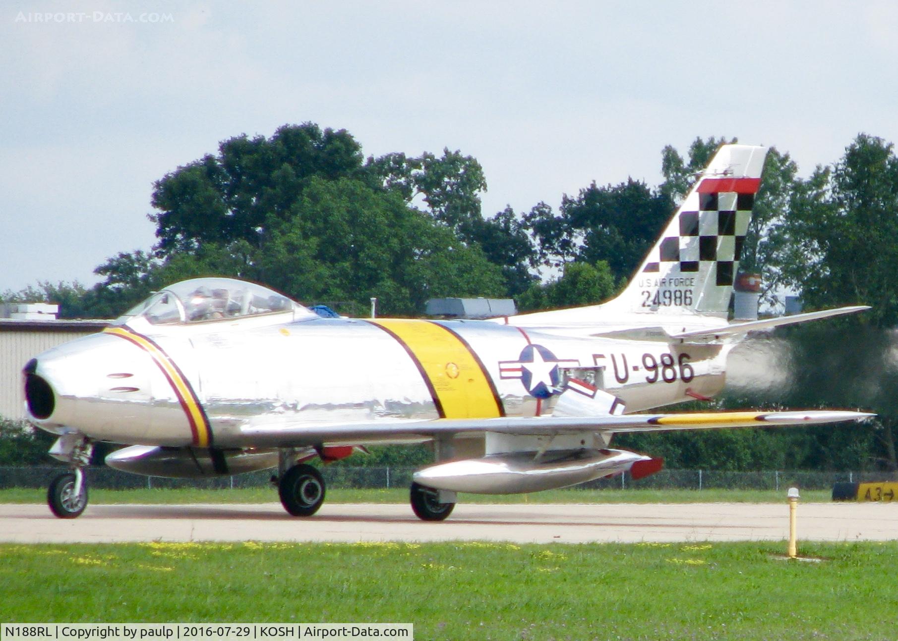 N188RL, 1952 North American F-86F Sabre C/N 191-682, AirVenture 2016.