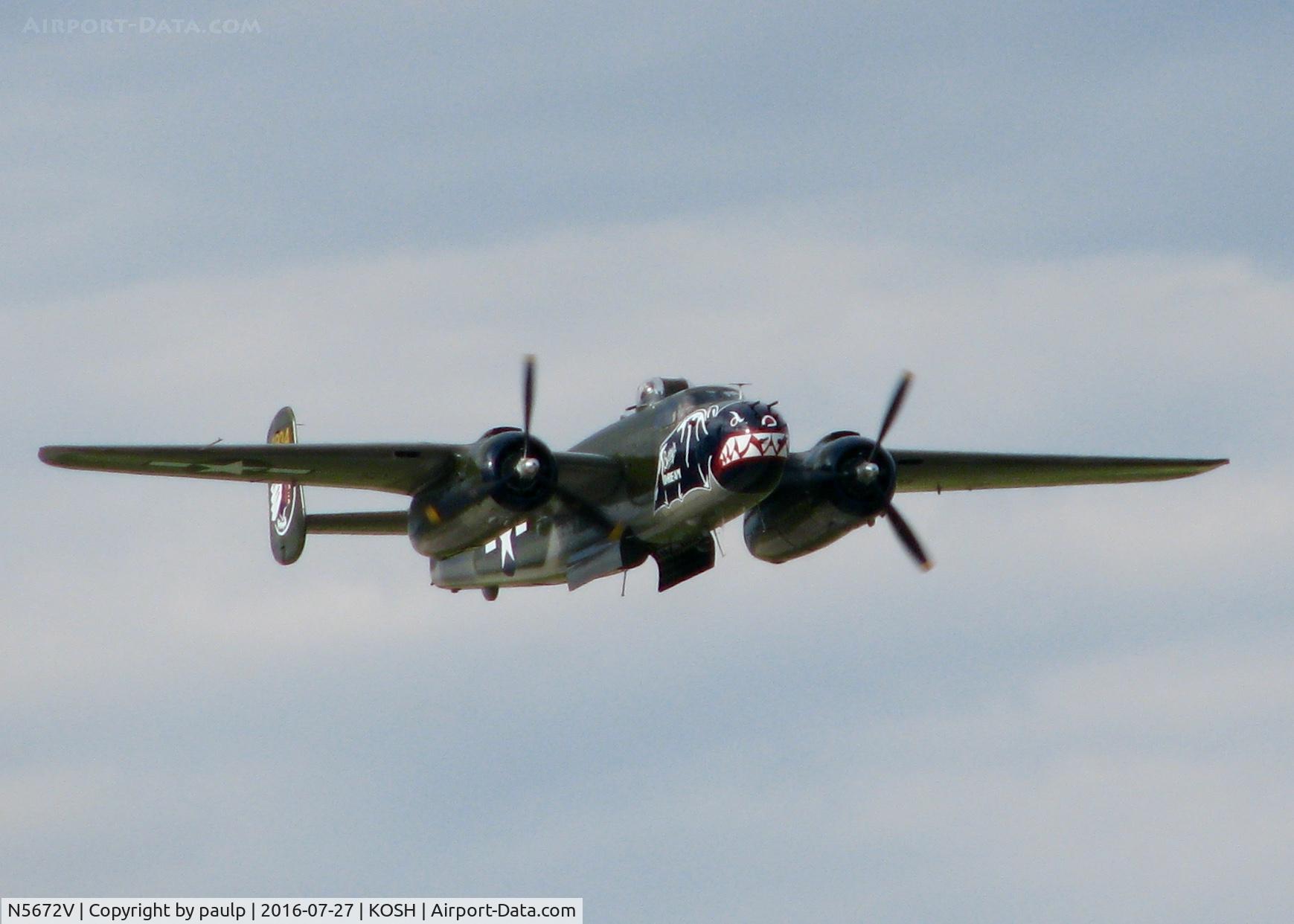 N5672V, 1945 North American B-25J Mitchell Mitchell C/N 108-47686, AirVenture 2016.