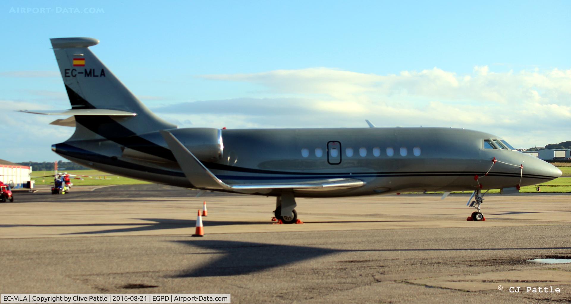 EC-MLA, Dassault Falcon 2000S C/N 735, Parked at Aberdeen EGPD