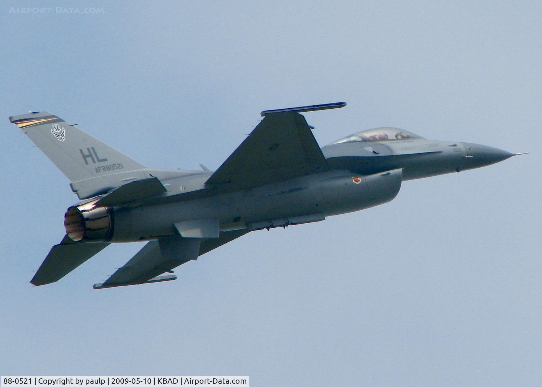 88-0521, 1988 General Dynamics F-16CG Night Falcon C/N 1C-123, At Barksdale Air Force Base.