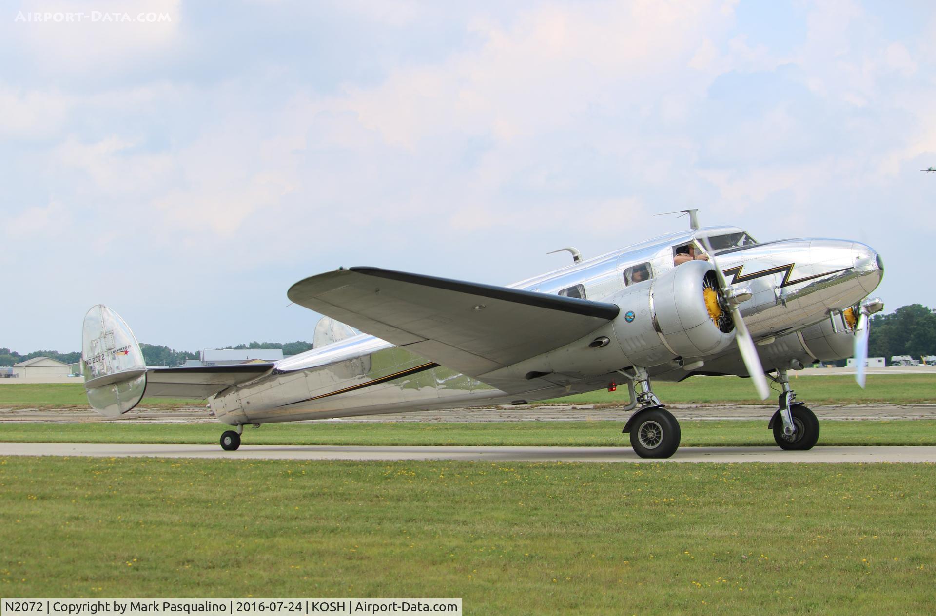 N2072, 1936 Lockheed 12A Electra Junior C/N 1208, Lockheed 12A