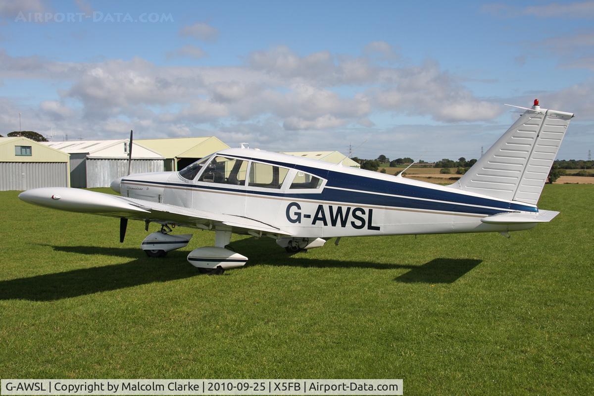 G-AWSL, 1968 Piper PA-28-180 Cherokee C/N 28-4907, Piper PA-28-180 Cherokee at Fishburn Airfield, September 25th 2010.
