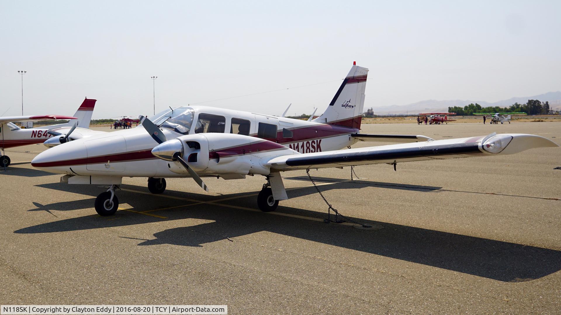 N118SK, 1974 Piper PA-34-200 Seneca C/N 34-7450111, Piper Seneca at the Tracy airport in California. 2016.
