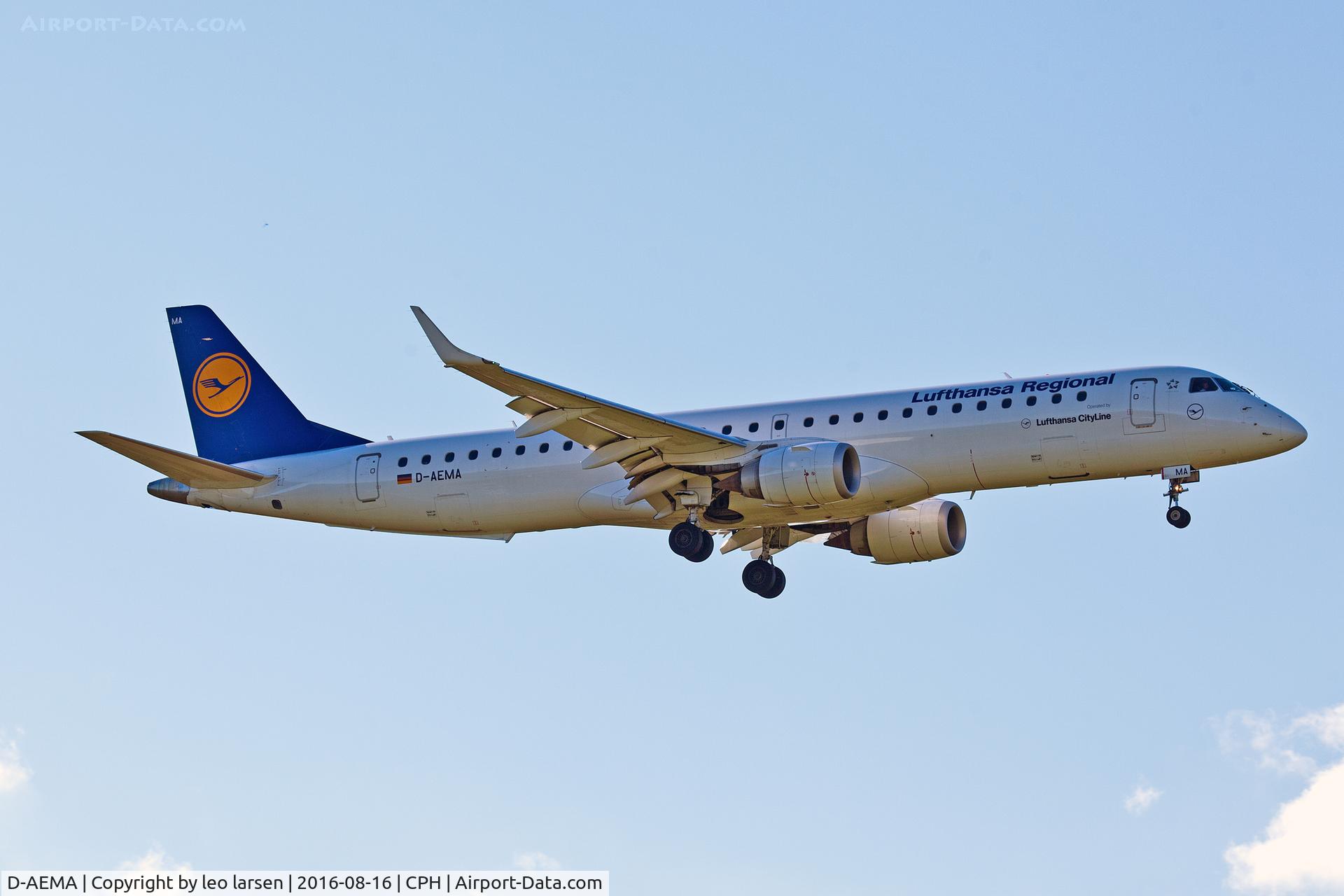 D-AEMA, 2009 Embraer 195LR (ERJ-190-200LR) C/N 19000290, Copenhagen 16.8.16