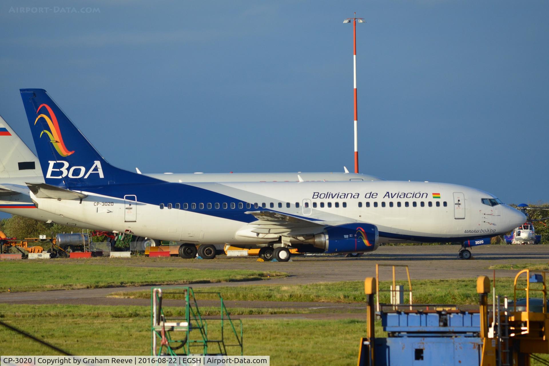 CP-3020, 1997 Boeing 737-37Q C/N 28537, Parked at Norwich.