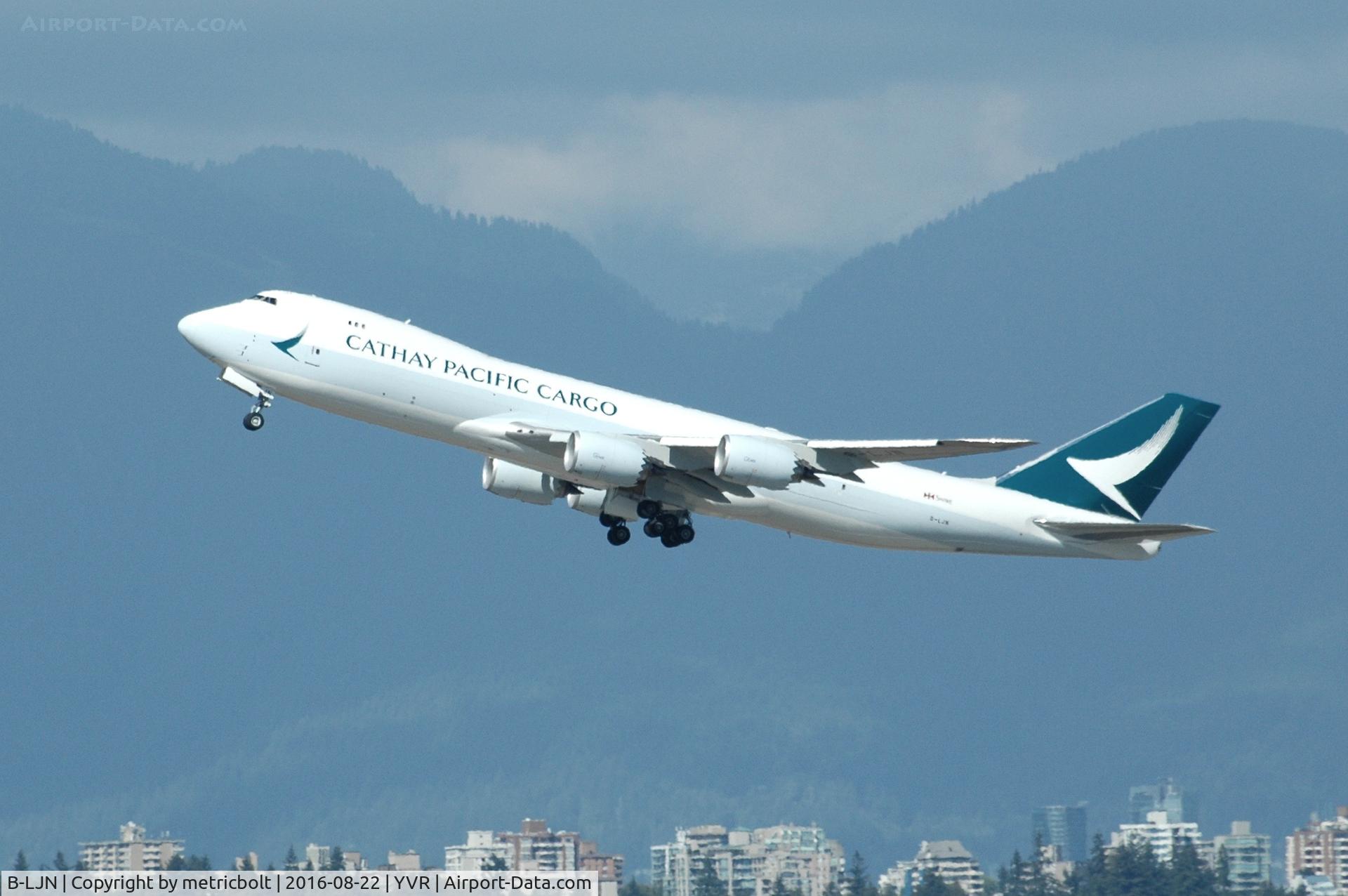 B-LJN, 2016 Boeing 747-867F/SCD C/N 62823, Departure from YVR