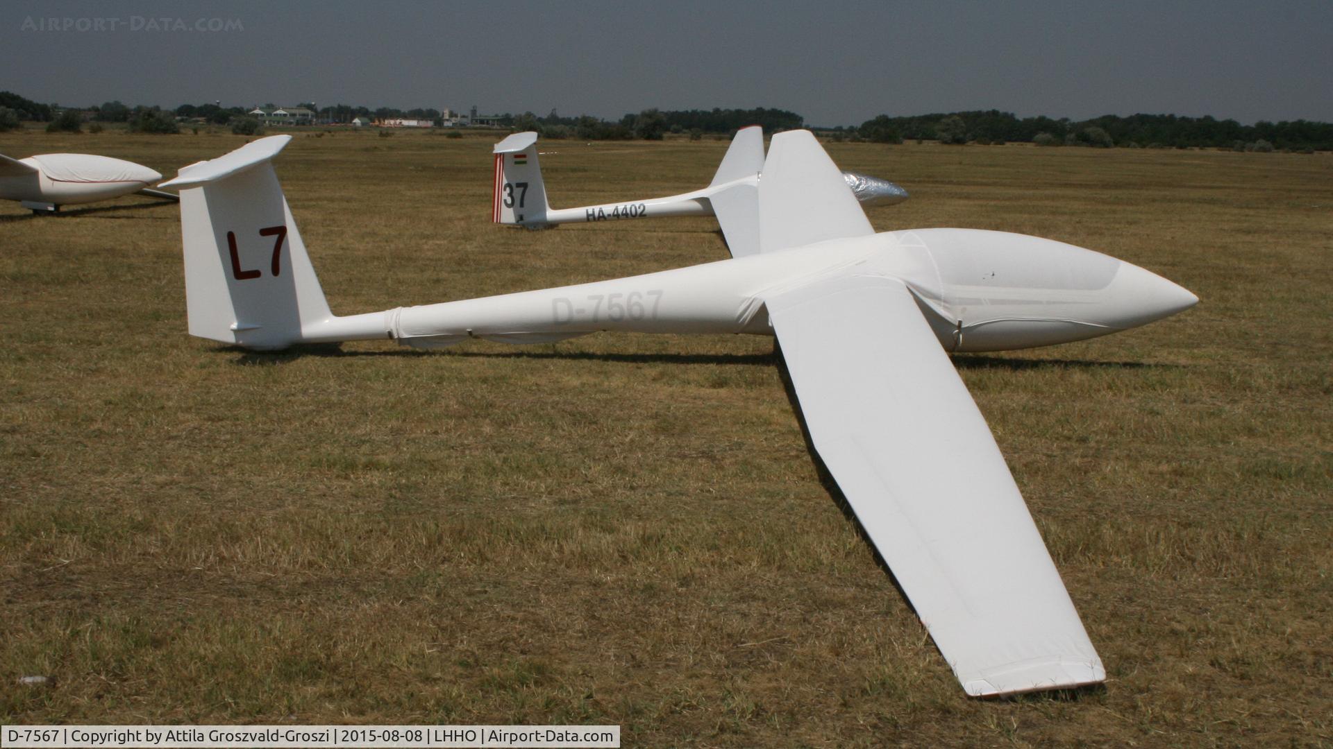 D-7567, 1978 Schleicher ASW 19B C/N 19134, Hajdúszoboszló Airport, Hungary - 60. Hungary Gliding National Championship and third Civis Thermal Cup, 2015