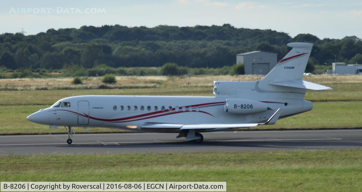 B-8206, 2011 Dassault Falcon 7X C/N 144, B-8206 departing DSA.