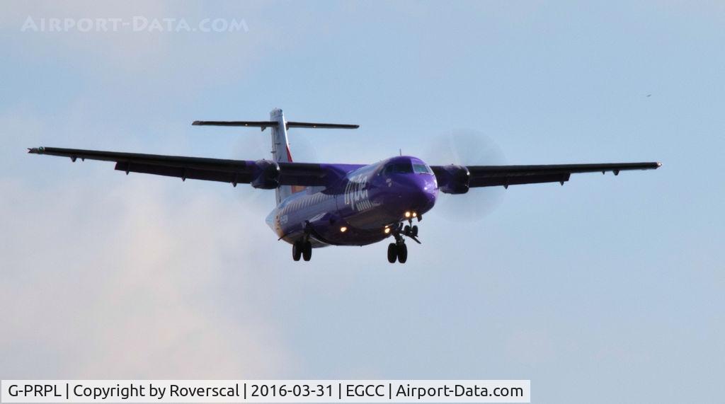 G-PRPL, 2011 Bombardier DHC-8-402 Dash 8 C/N 4380, G-PRPL arriving at MAN.