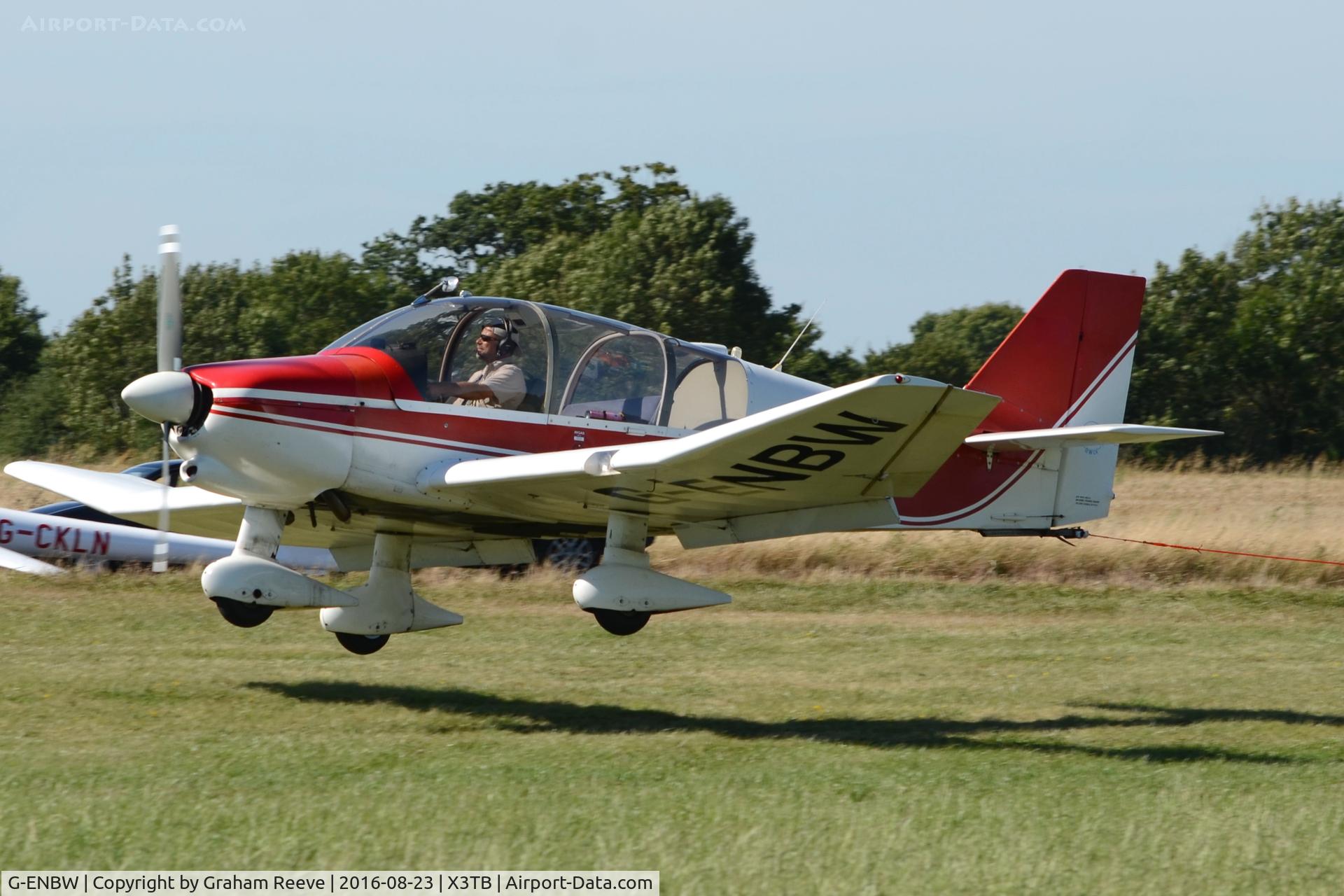 G-ENBW, 1985 Robin DR-400-180R Remorqueur Regent C/N 1715, Landing at Tibenham.