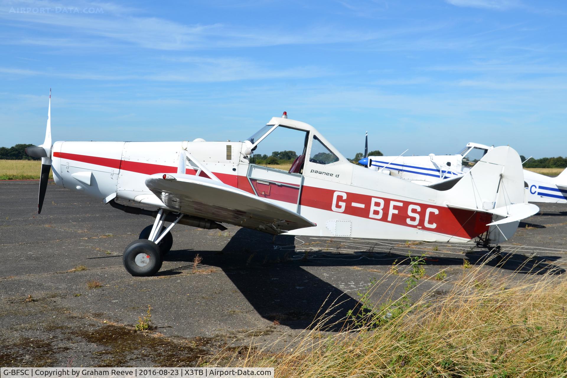 G-BFSC, 1976 Piper PA-25-235 Pawnee C/N 25-7656068, Parked at Tibenham.