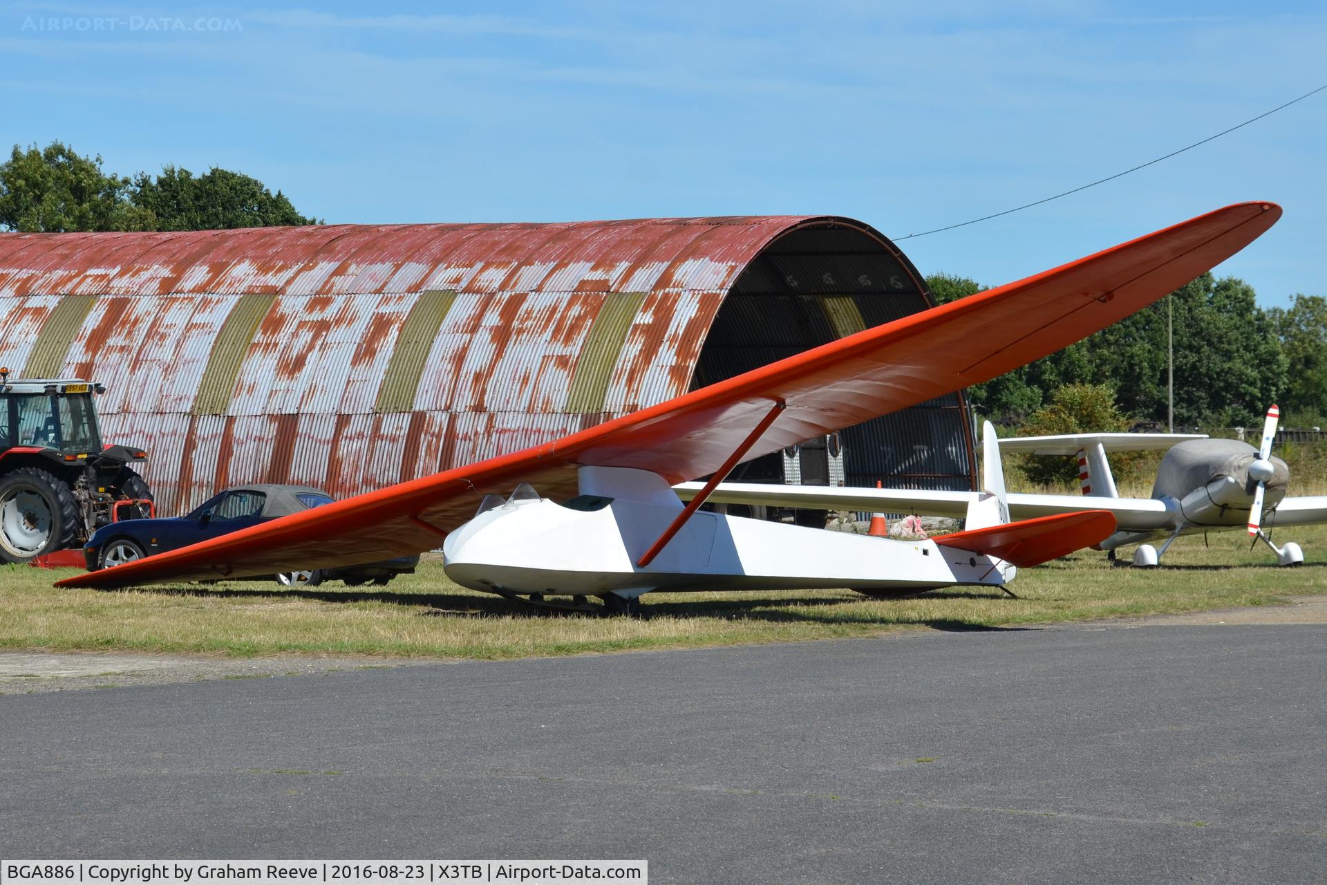 BGA886, Slingsby T-21B Sedbergh C/N 1216, Parked at Tibenham.