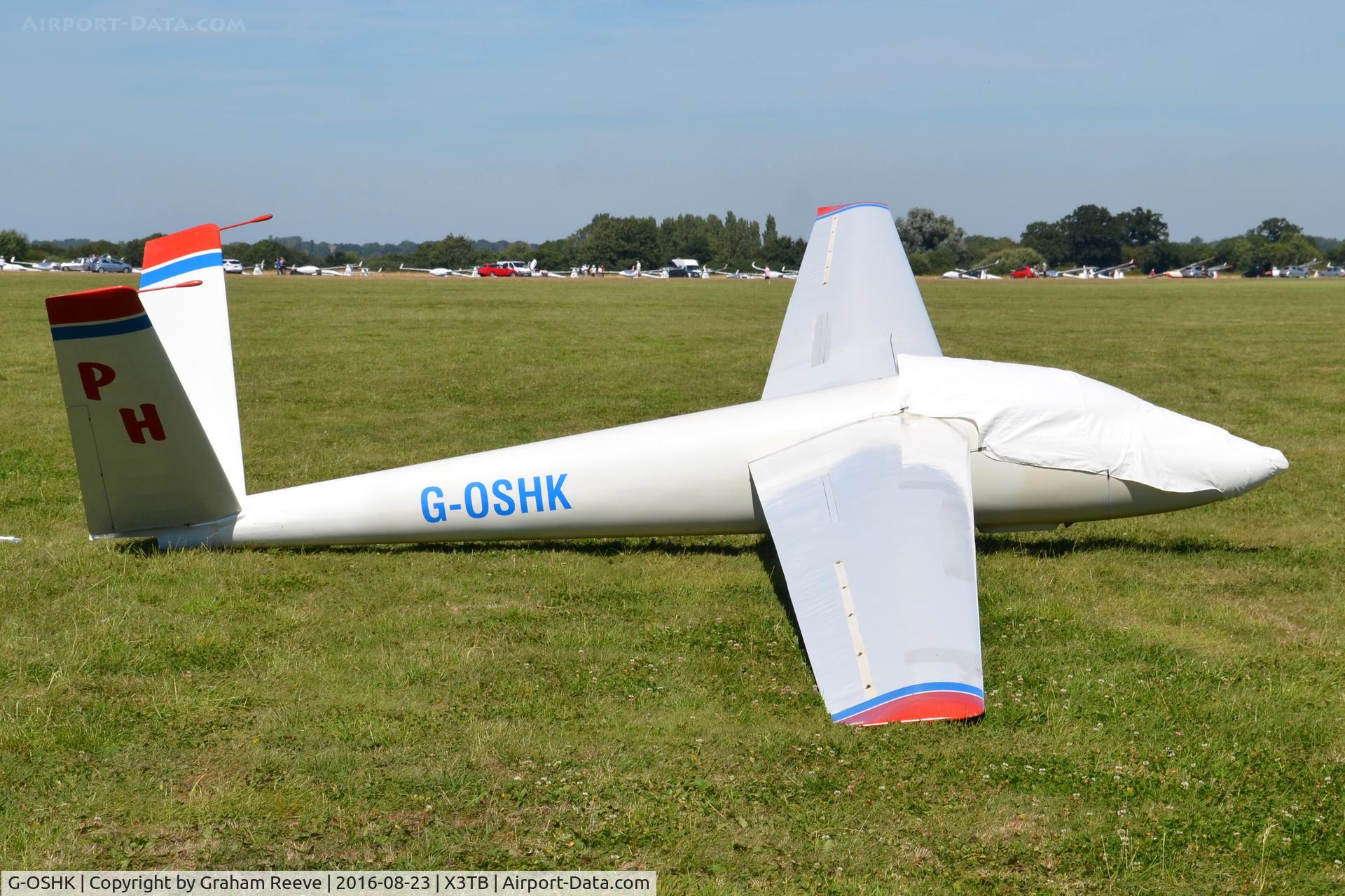 G-OSHK, 1965 Schempp-Hirth SHK-1 C/N V1, An unusual V tailed glider parked at Tibenham. Ex BGA1467.