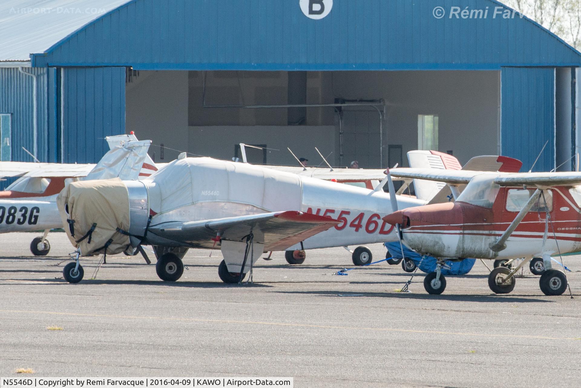N5546D, 1957 Beech H35 Bonanza C/N D-5130, Parked south of main terminal building