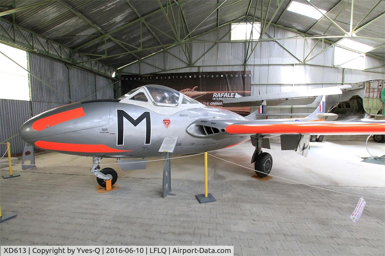 XD613, 1955 De Havilland DH-115 Vampire T.11 C/N 15438, De Havilland DH.115 Vampire T.11, Musée Européen de l'Aviation de Chasse, Montélimar-Ancône airfield (LFLQ)