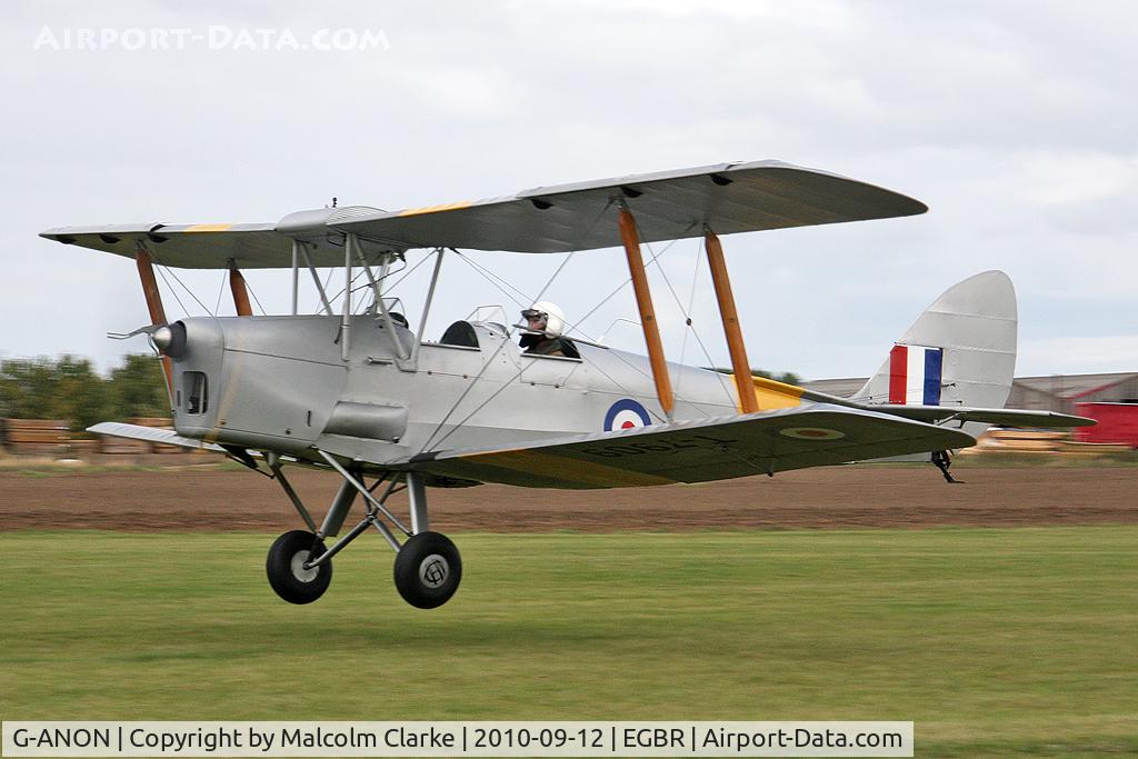 G-ANON, 1941 De Havilland DH-82A Tiger Moth II C/N 84270, De Havilland Tiger Moth at Breighton Airfield's Helicopter Fly-In,  September 12th 2010.