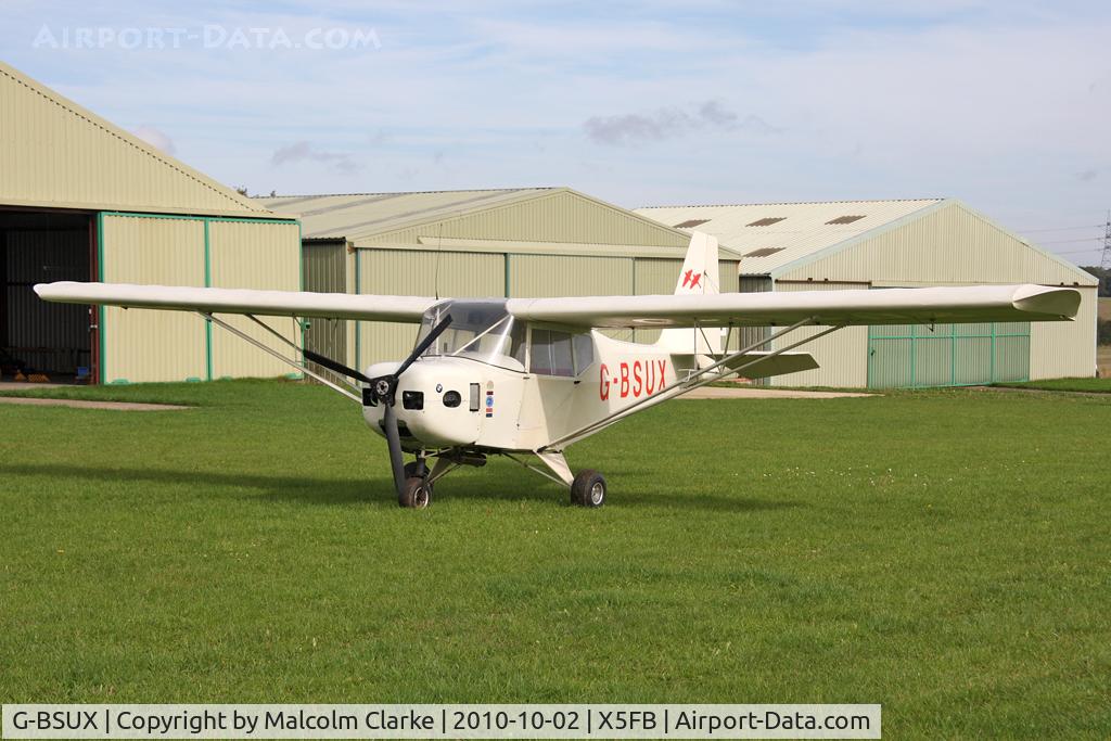 G-BSUX, 1991 Carlson Sparrow II C/N PFA 209-11794, Carlson Sparrow ll at Fishburn Airfield, October 2010. A rare aircraft, one of only two on the UK register.