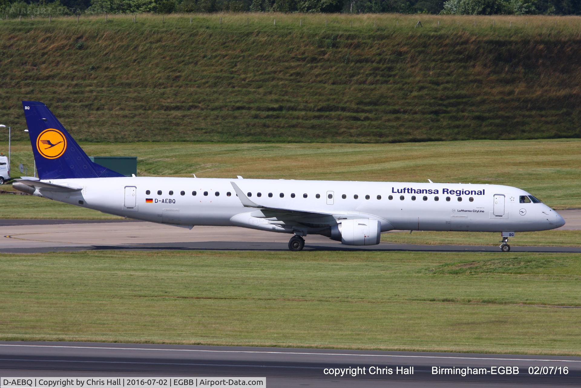 D-AEBQ, 2012 Embraer 195LR (ERJ-190-200LR) C/N 19000555, Lufthansa