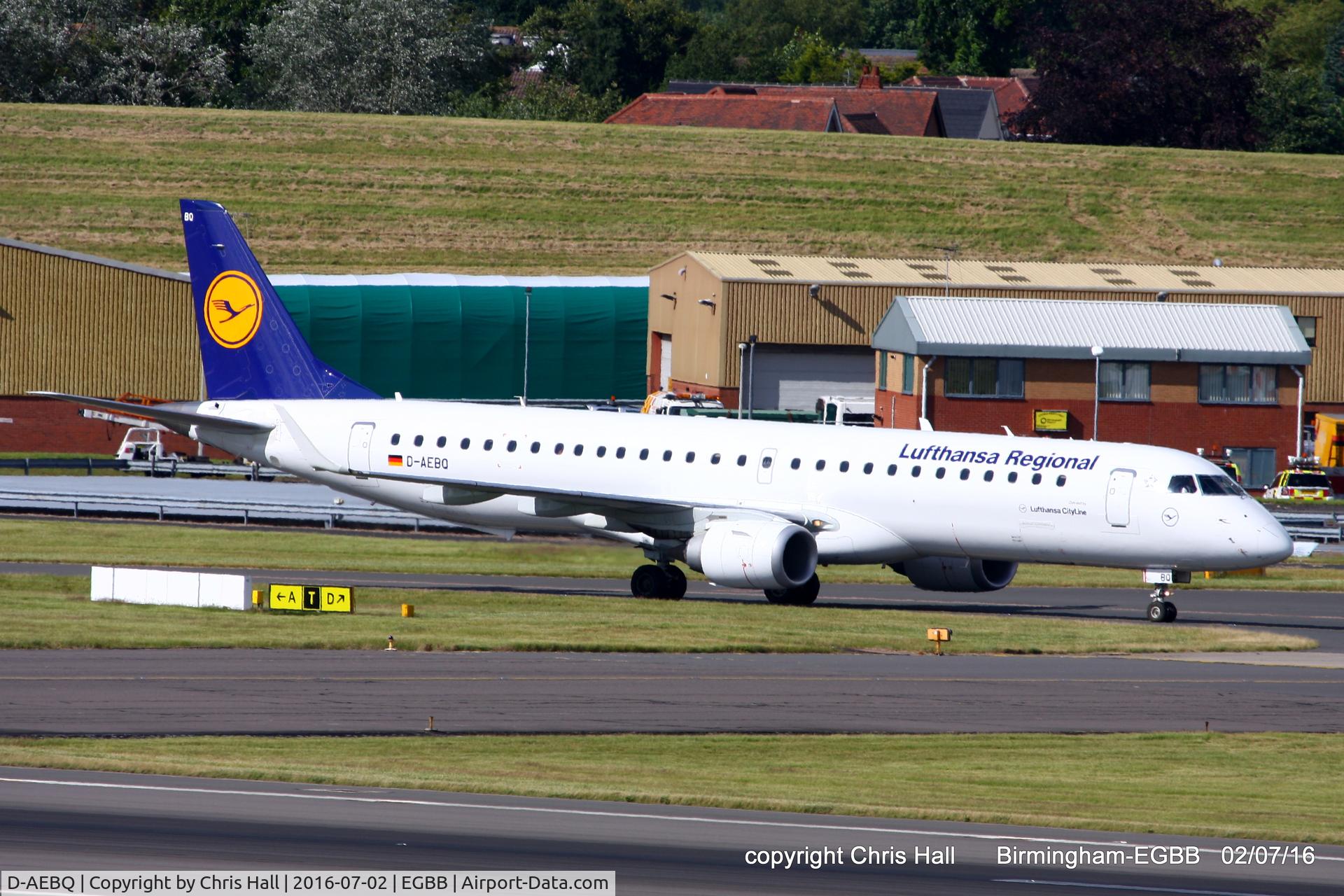 D-AEBQ, 2012 Embraer 195LR (ERJ-190-200LR) C/N 19000555, Lufthansa