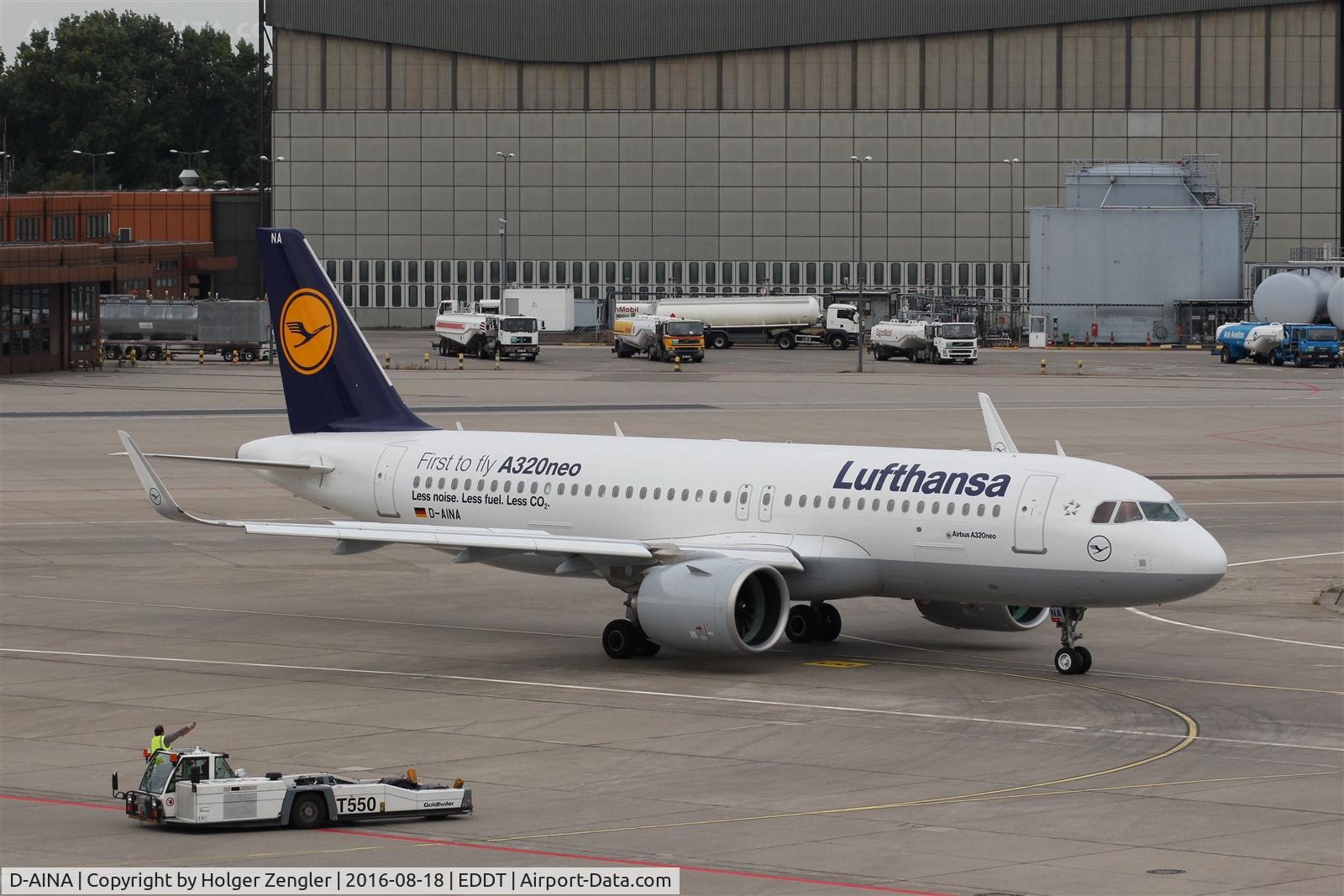D-AINA, 2015 Airbus A320-271N C/N 6801, First NEO of two today...