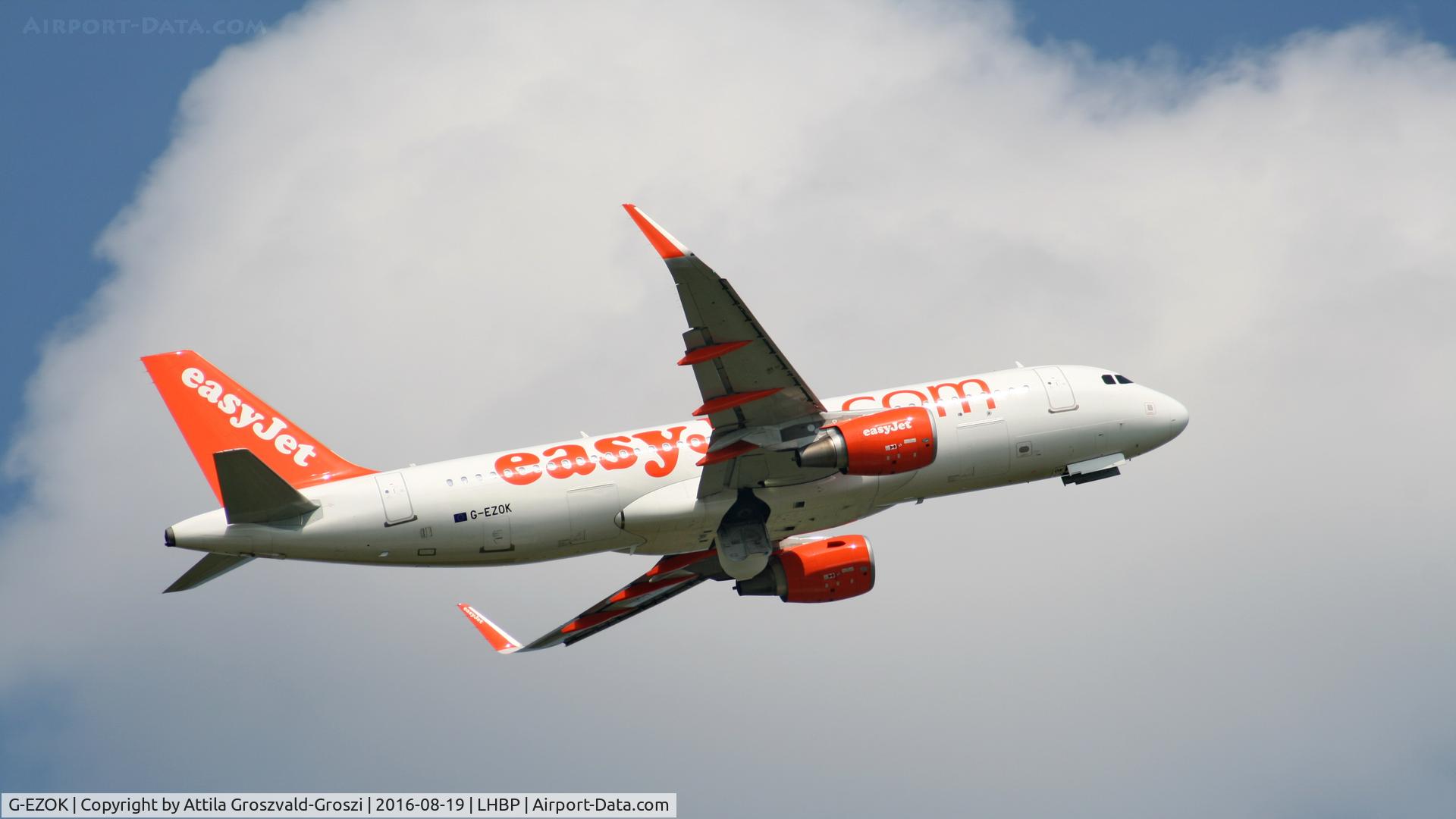 G-EZOK, 2015 Airbus A320-214 C/N 6568, Budapest Airport, Hungary - Take-off