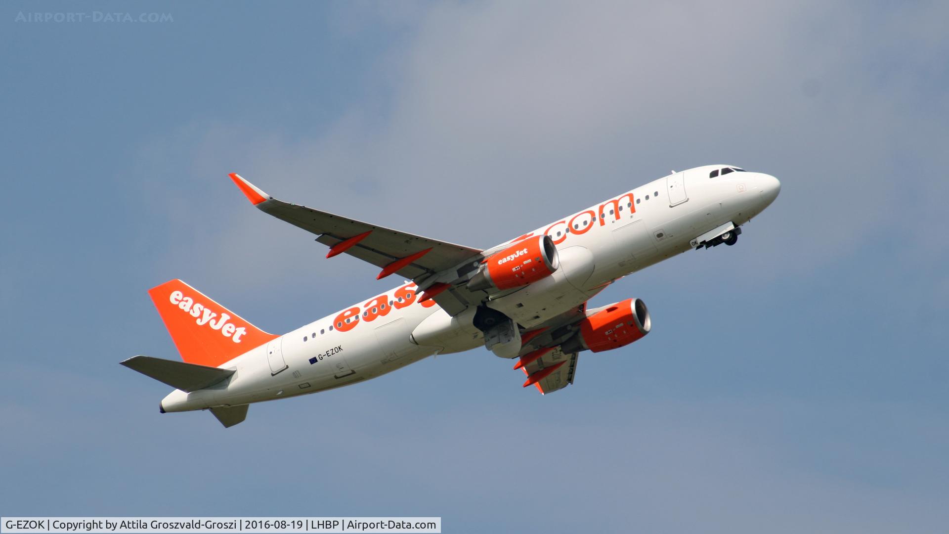 G-EZOK, 2015 Airbus A320-214 C/N 6568, Budapest Airport, Hungary - Take-off