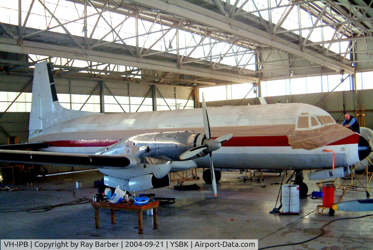 VH-IPB, 1980 Hawker Siddeley HS.748 Series 2B C/N 1773, VH-IPB   Avro 748 2B/361 LFD [1773] (Horizon Airlines) Sydney-Bankstown~VH 21/09/2004. Undergoing a respray.