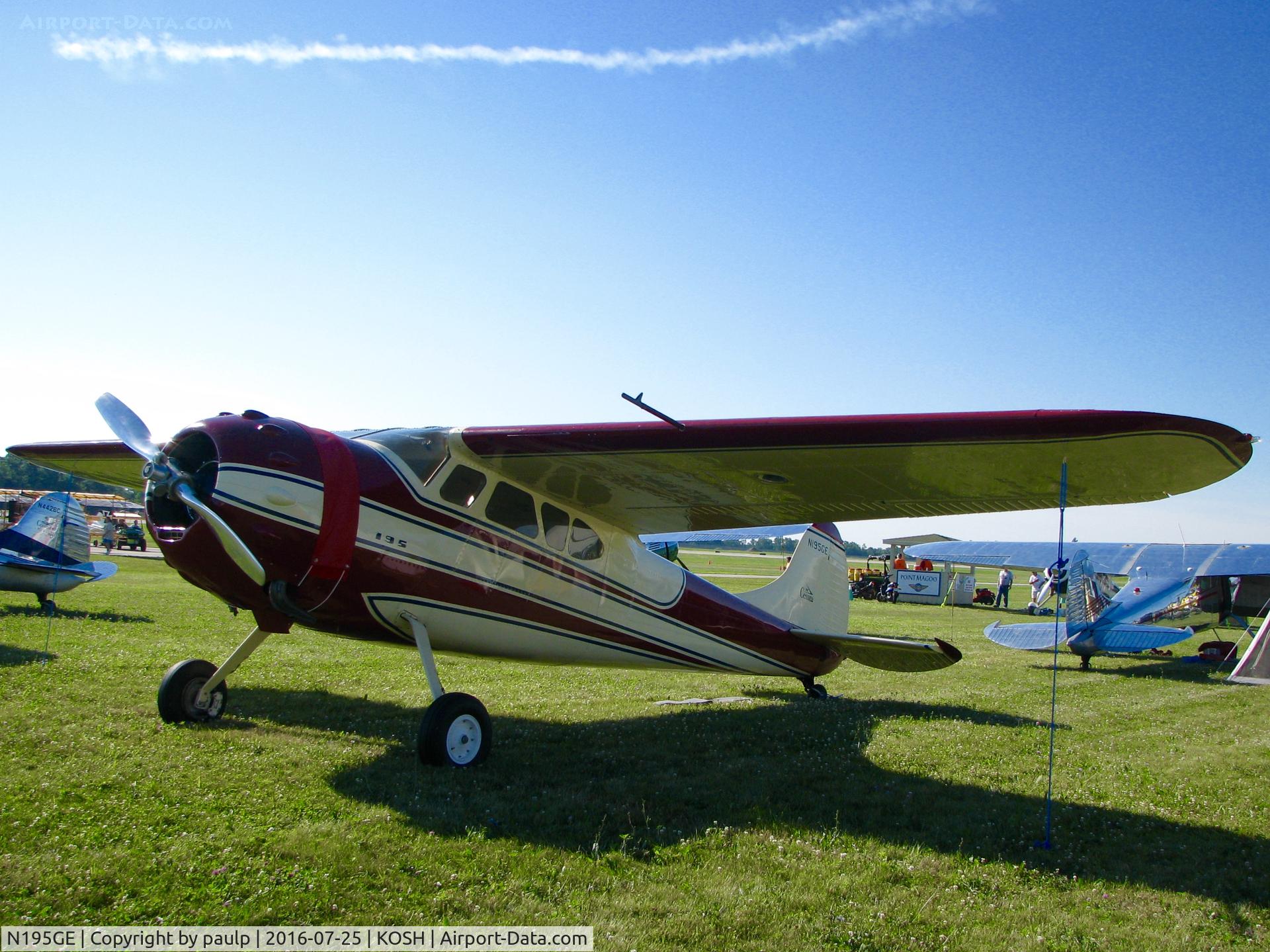 N195GE, 1950 Cessna 190 C/N 7600, At AirVenture 2016.