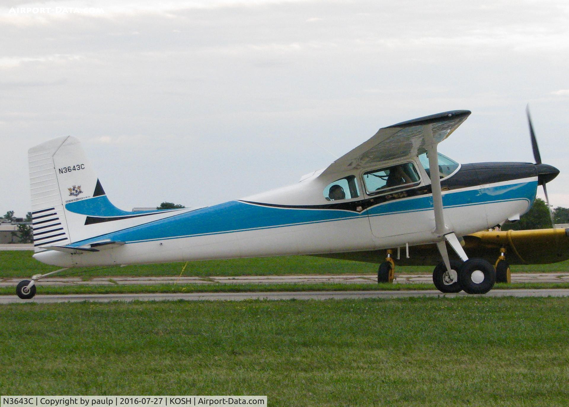 N3643C, Cessna 180 C/N 31141, At AirVenture 2016.