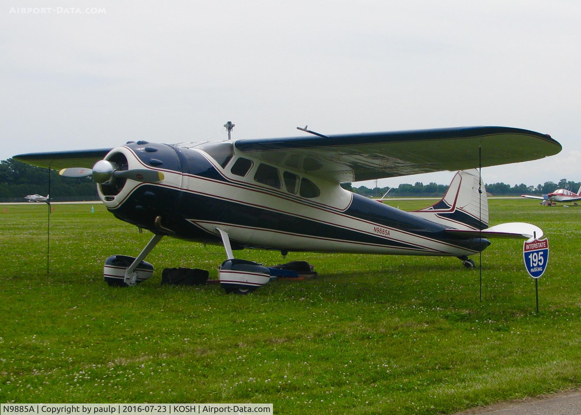 N9885A, 1950 Cessna 195B Businessliner C/N 7638, At AirVenture 2016.