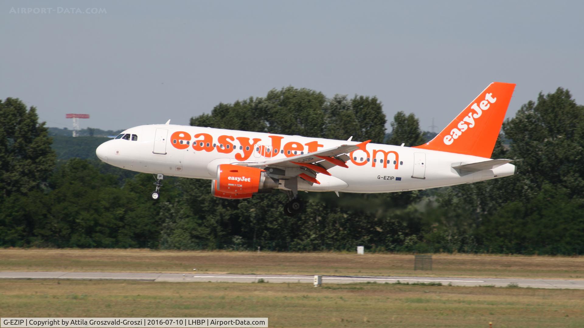 G-EZIP, 2005 Airbus A319-111 C/N 2514, Budapest Airport, Hungary - Landing