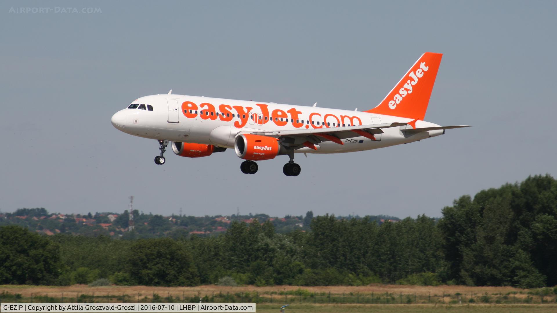 G-EZIP, 2005 Airbus A319-111 C/N 2514, Budapest Airport, Hungary - Landing