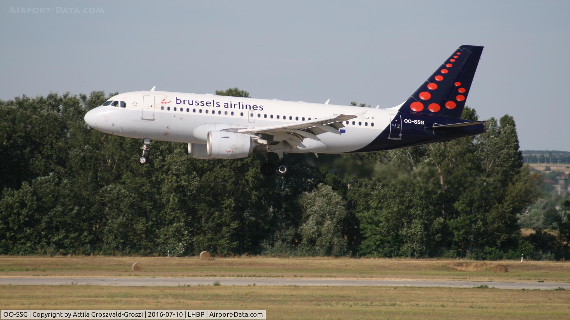 OO-SSG, 2000 Airbus A319-112 C/N 1160, Budapest Airport, Hungary - Landing