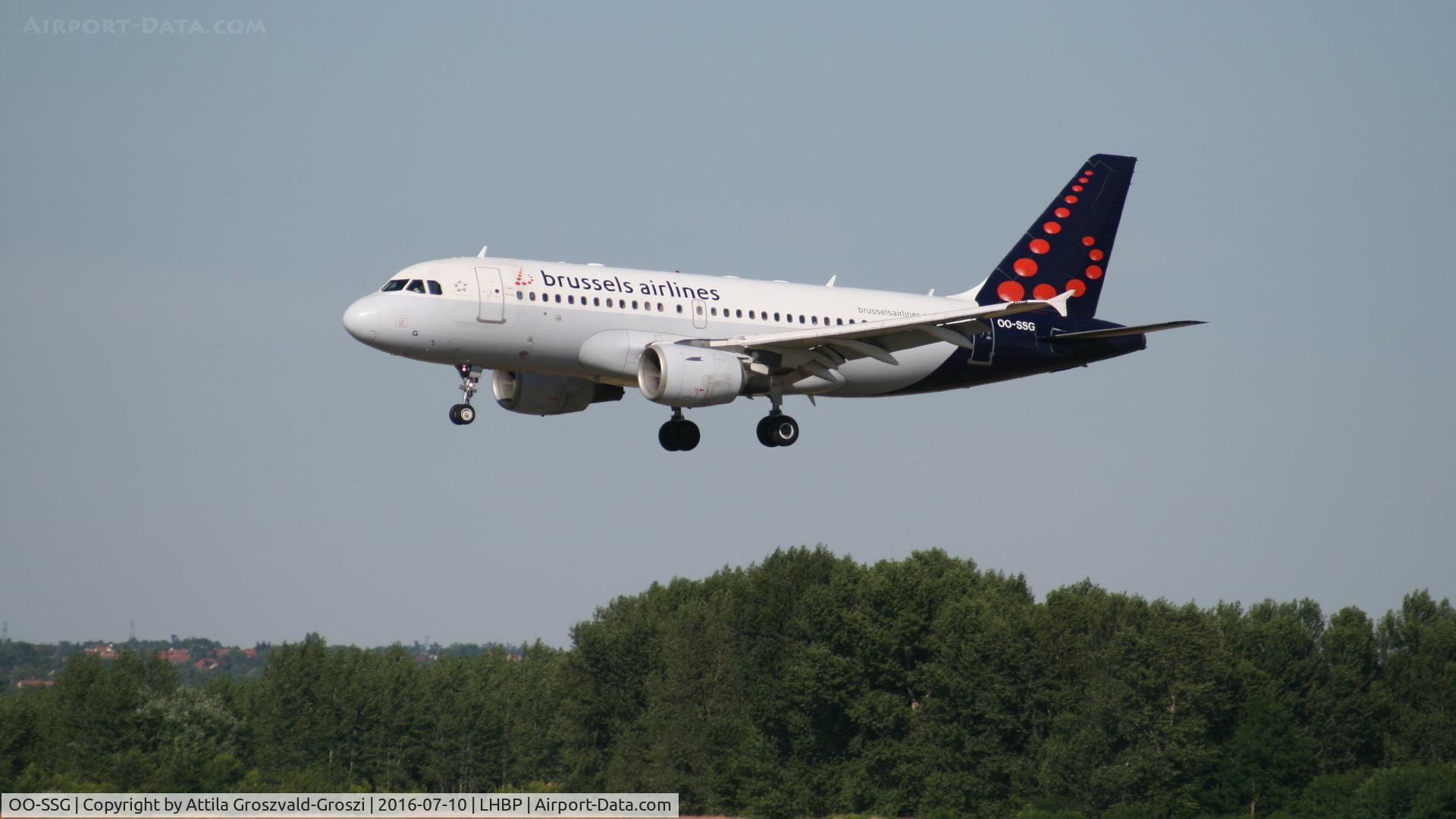 OO-SSG, 2000 Airbus A319-112 C/N 1160, Budapest Airport, Hungary - Landing