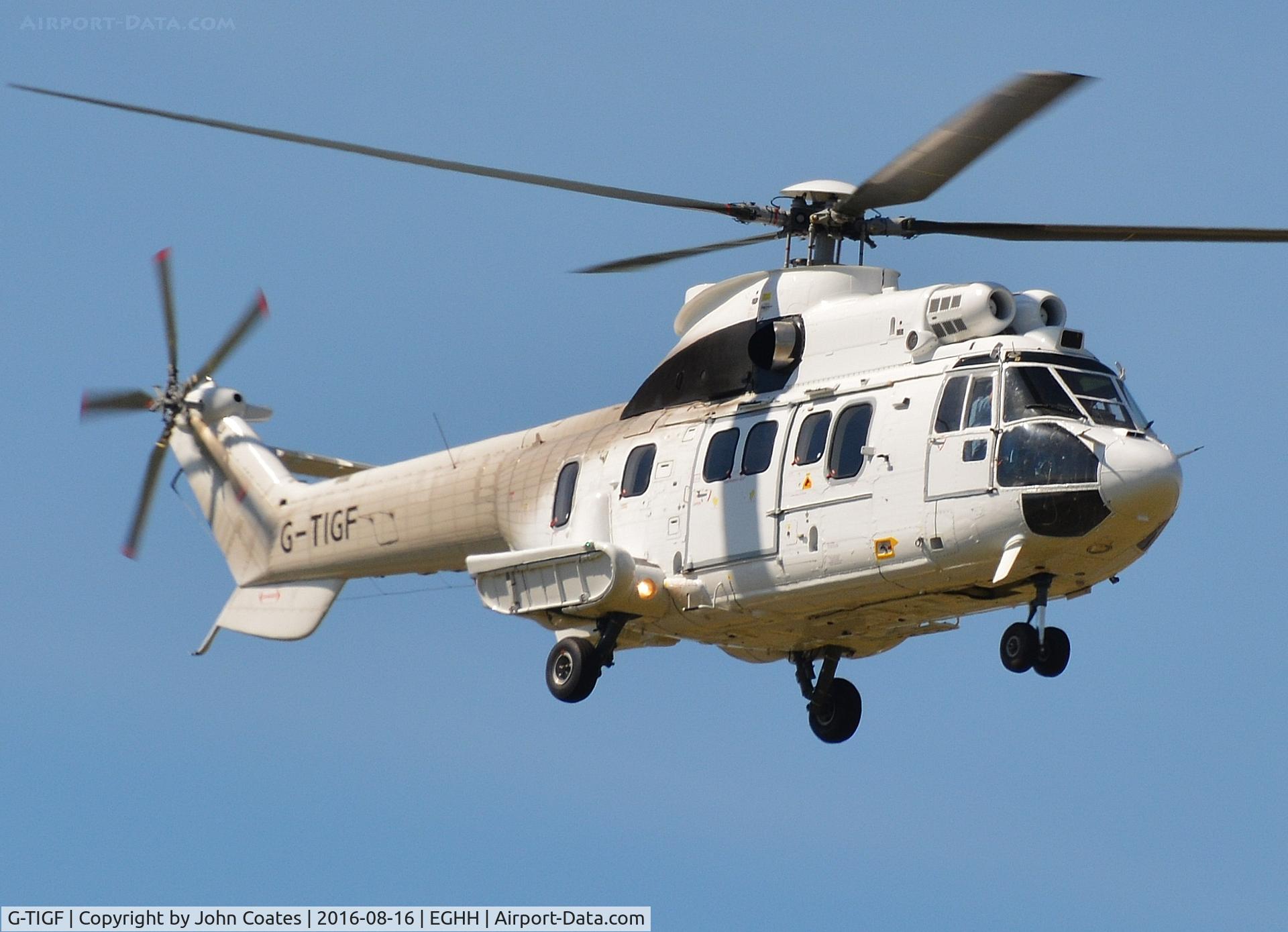 G-TIGF, 1982 Aerospatiale AS-332L Super Puma C/N 2030, Approach to 08 during training