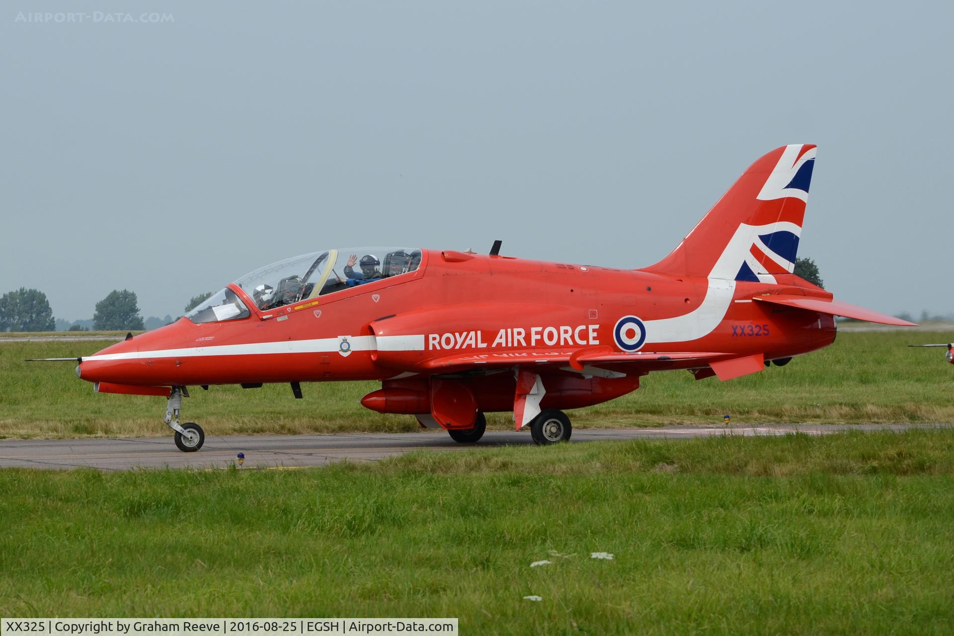 XX325, 1980 Hawker Siddeley Hawk T.1 C/N 169/312150, Just landed at Norwich.