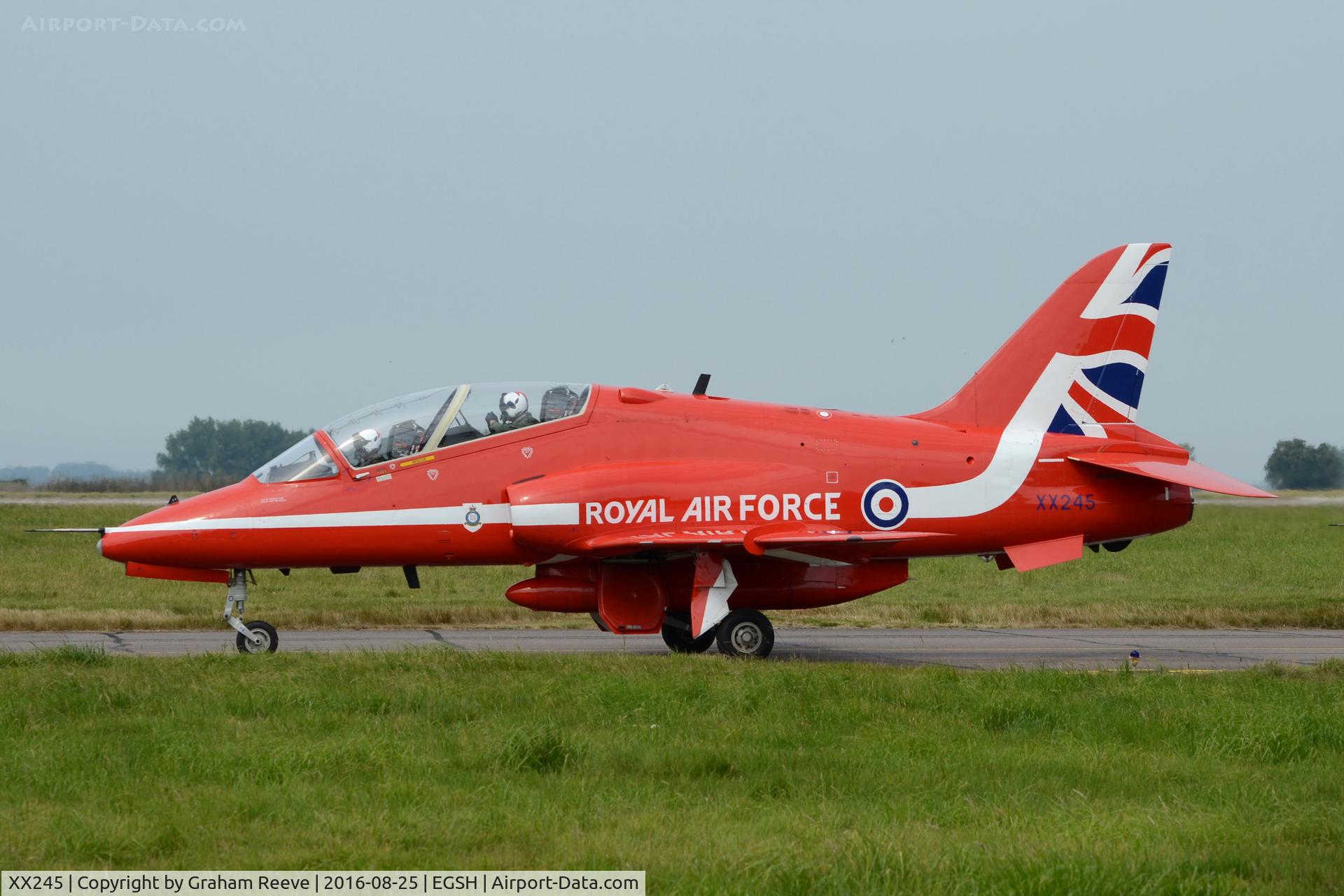 XX245, 1978 Hawker Siddeley Hawk T.1 C/N 081/312081, Just landed at Norwich.