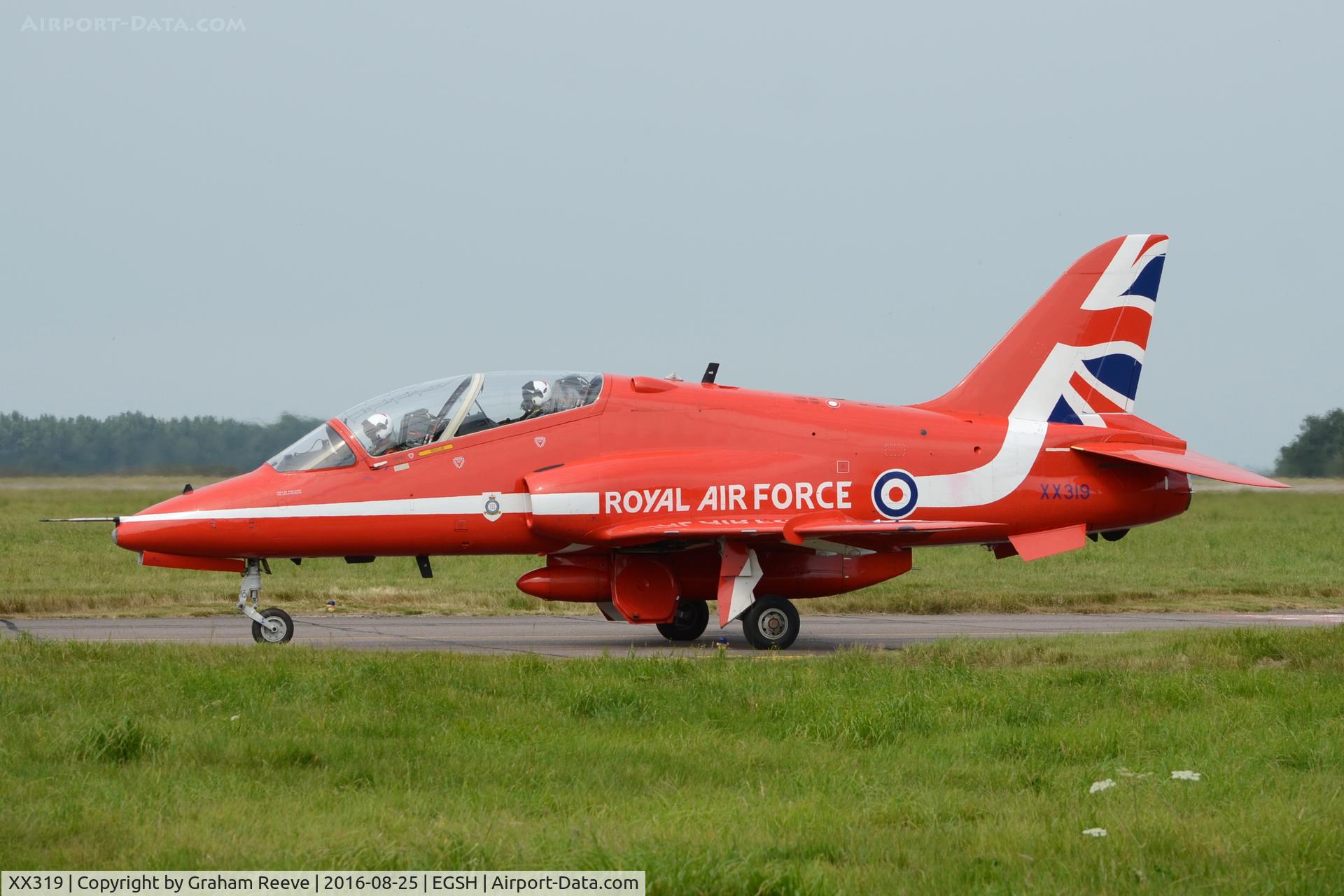 XX319, 1980 Hawker Siddeley Hawk T.1A C/N 162/312144, Just landed at Norwich.
