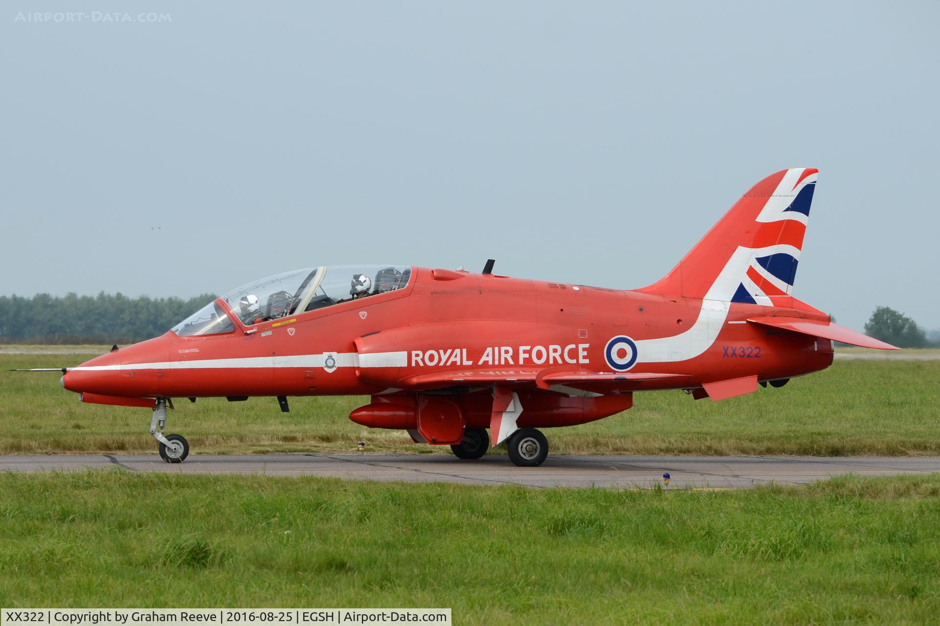 XX322, 1980 Hawker Siddeley Hawk T.1A C/N 165/312147, Just landed at Norwich.