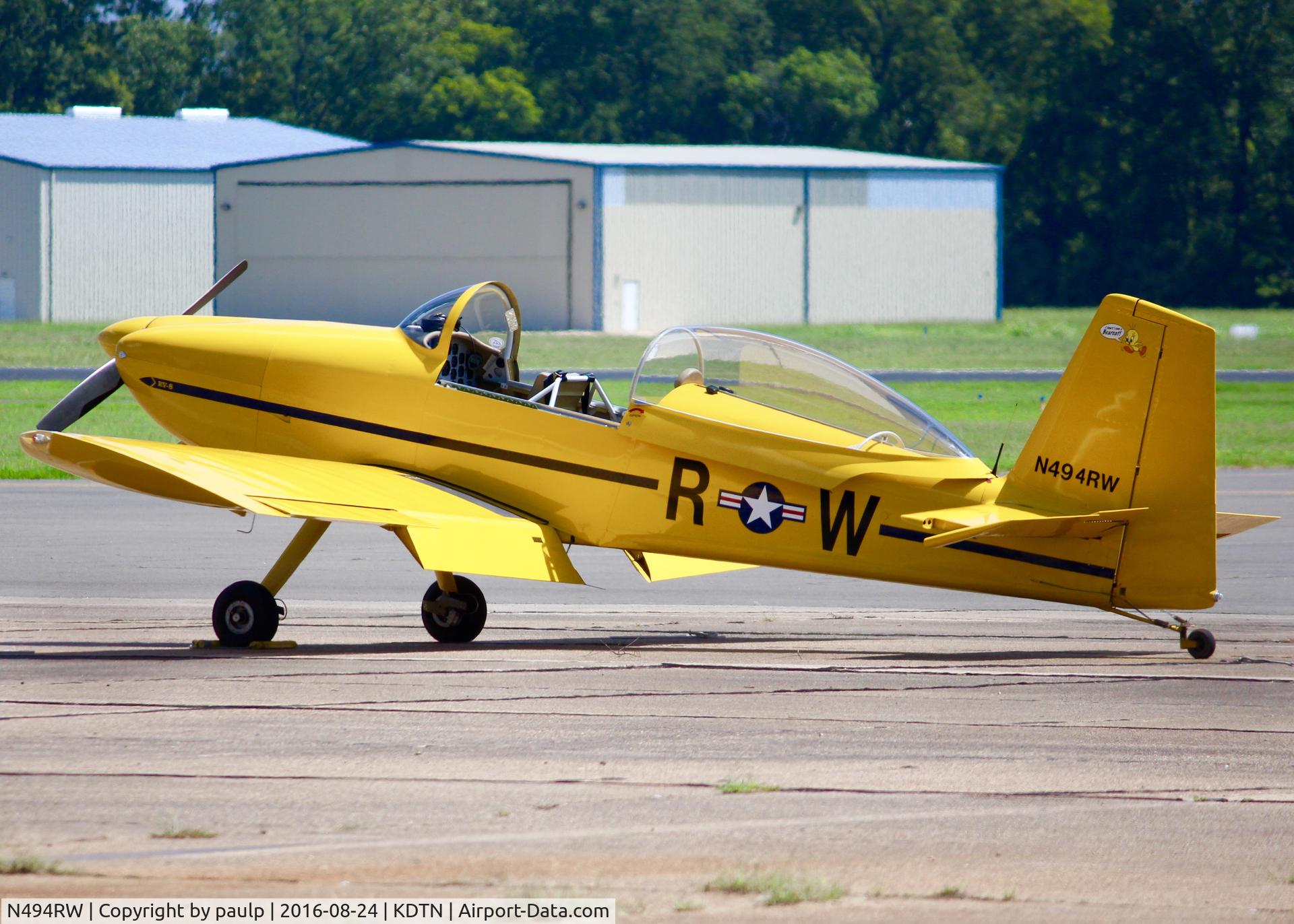 N494RW, Vans RV-8 C/N 81039, At Downtown Shreveport. Pretty Aircraft.