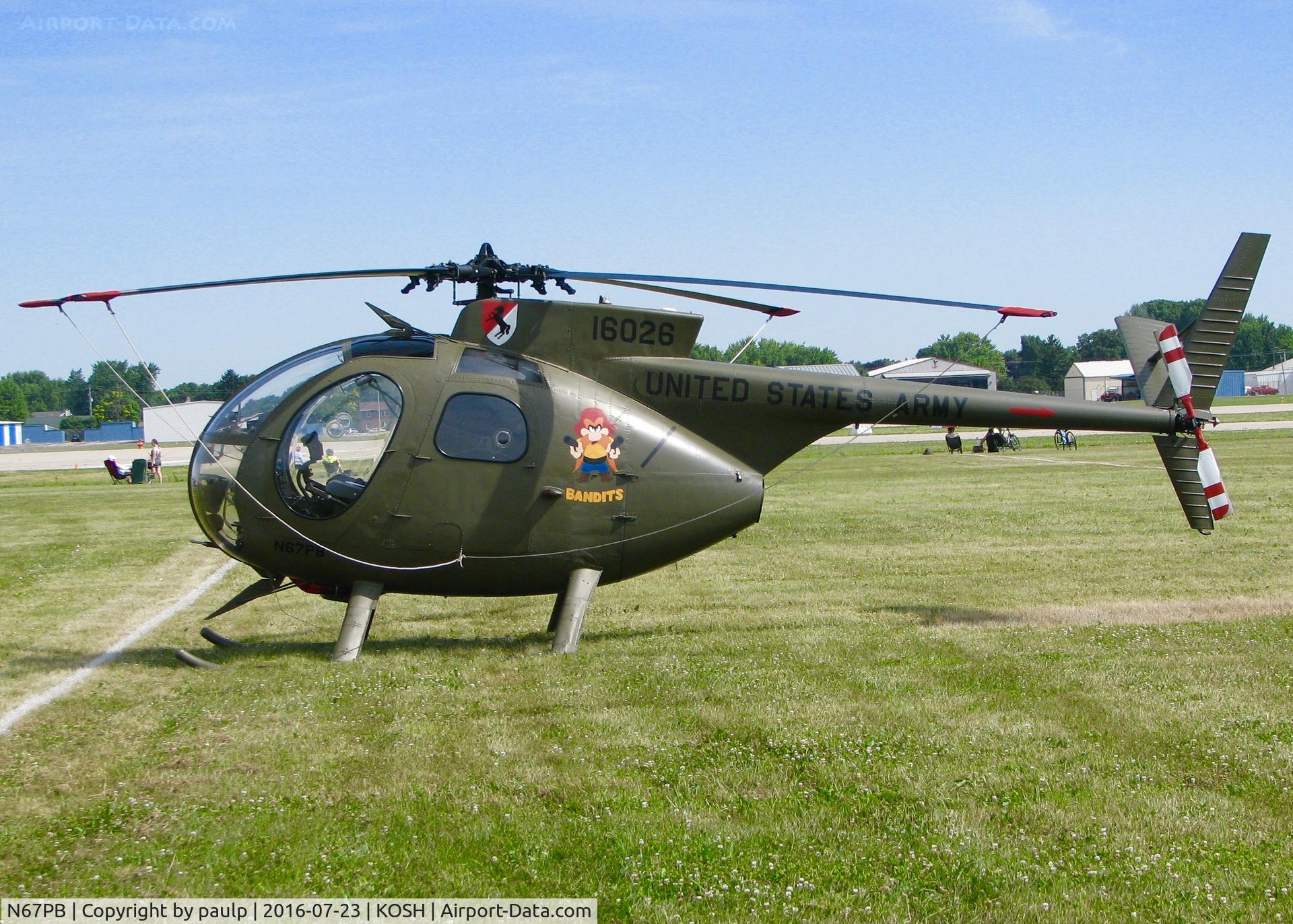N67PB, 1968 Hughes OH-6A Cayuse C/N 480411, At AirVenture 2016.
