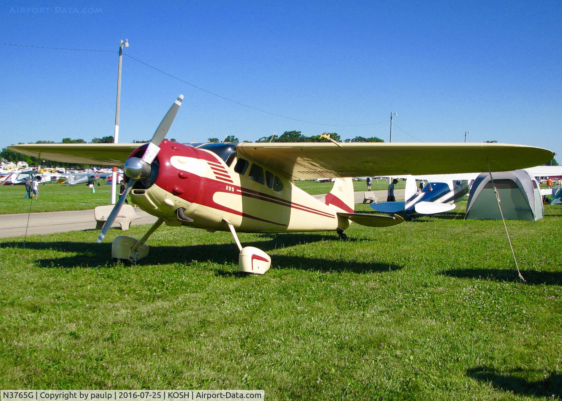 N3765G, 1948 Cessna 190 C/N 7101, At AirVenture 2016.