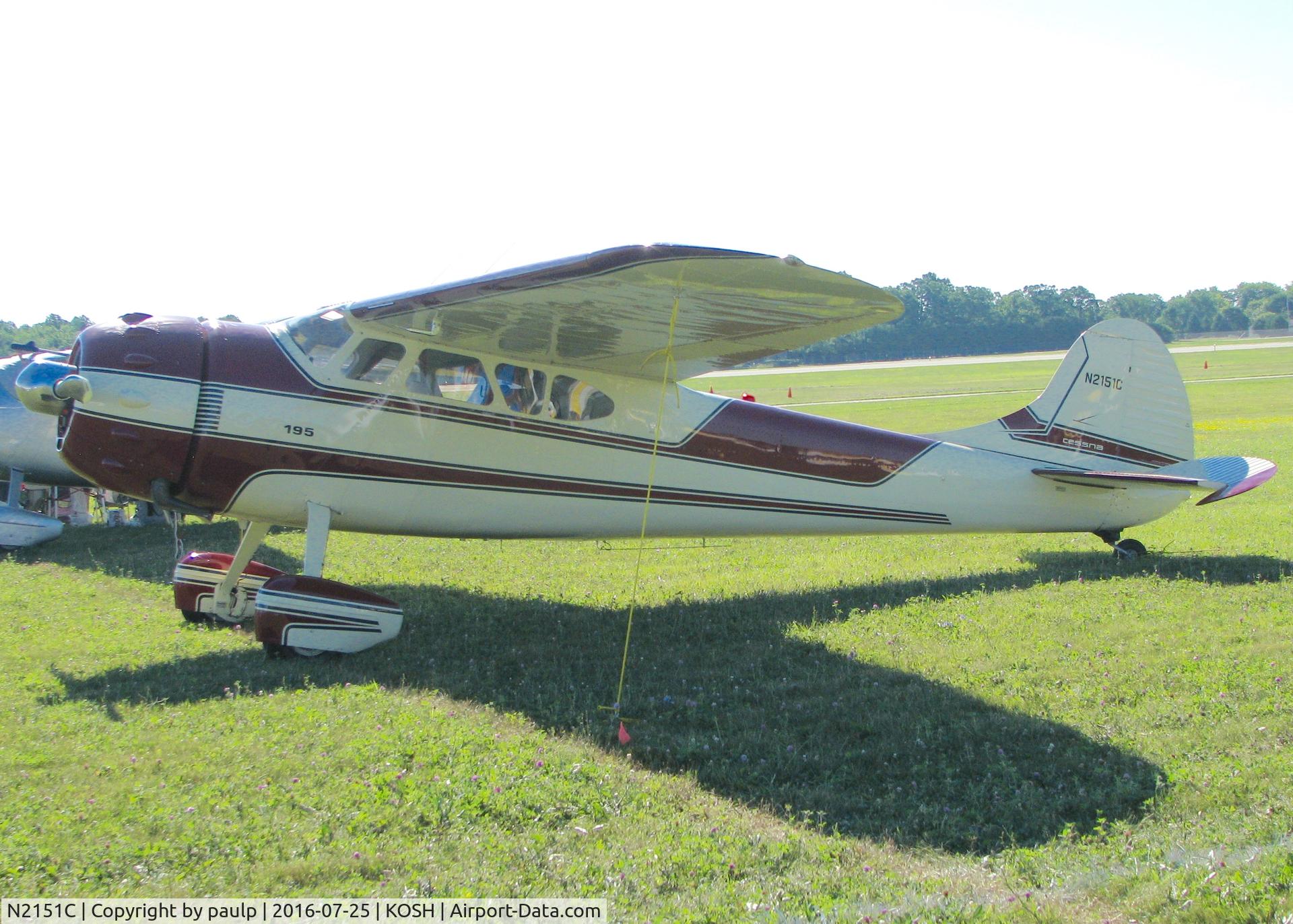 N2151C, 1954 Cessna 195B Businessliner C/N 16136, At AirVenture 2016.