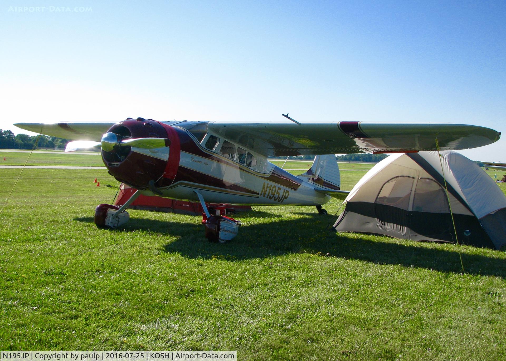 N195JP, 1951 Cessna 195 C/N 7673, At AirVenture 2016.