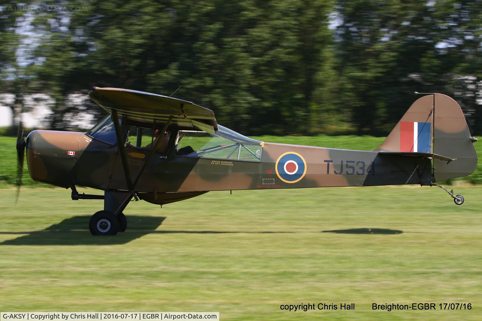 G-AKSY, 1944 Taylorcraft J Auster 5 C/N 1567, at Breighton's Summer Fly-in